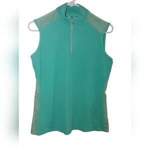 Dover Sleeveless Teal Women's Top With Mesh, Size Med